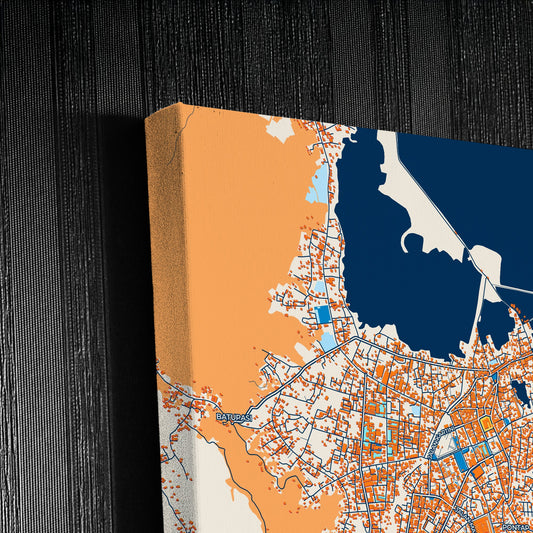 Palopo Indonesia Colorful City Map Canvas Print Detail