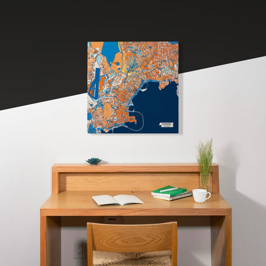 Panamá Panama Colorful City Map Canvas Print Scene