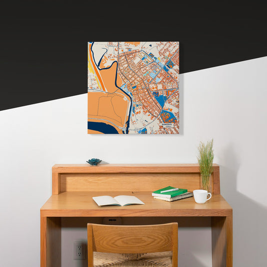 Панчево Serbia Colorful City Map Canvas Print Scene