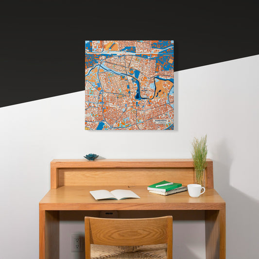 Panevėžys Lithuania Colorful City Map Canvas Print Scene