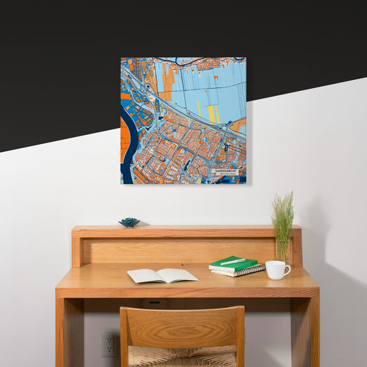 Papendrecht Netherlands Colorful City Map Canvas Print Scene