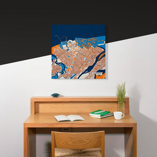 Paranagua Brazil Colorful City Map Canvas Print Scene