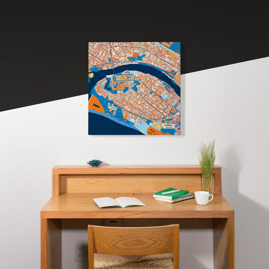 Pärnu Estonia Colorful City Map Canvas Print Scene