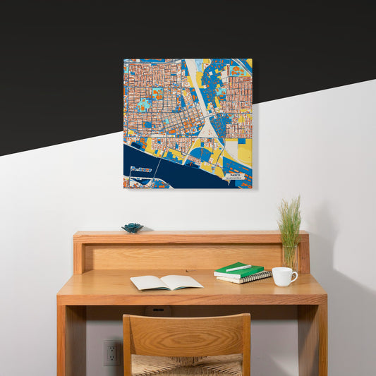 Pasco Washington Colorful City Map Canvas Print Scene