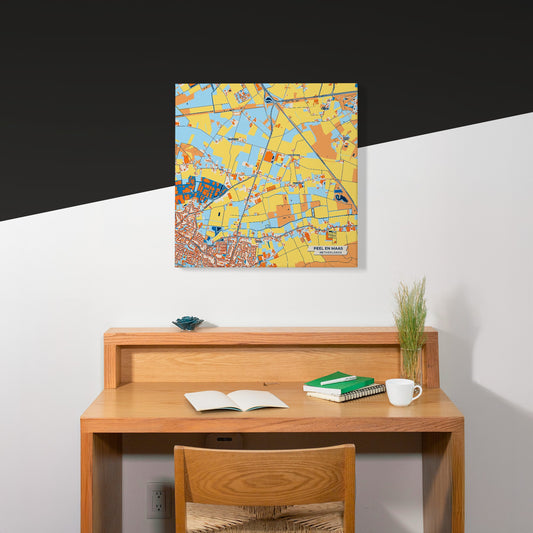 Peelenmaas Netherlands Colorful City Map Canvas Print Scene