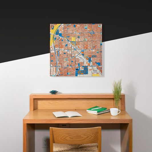 Peoria Arizona Colorful City Map Canvas Print Scene