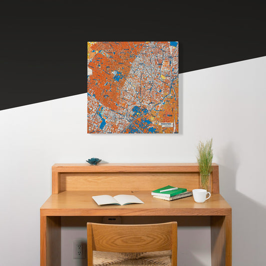 Περιστερι Greece Colorful City Map Canvas Print Scene