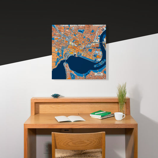 Perth Australia Colorful City Map Canvas Print Scene