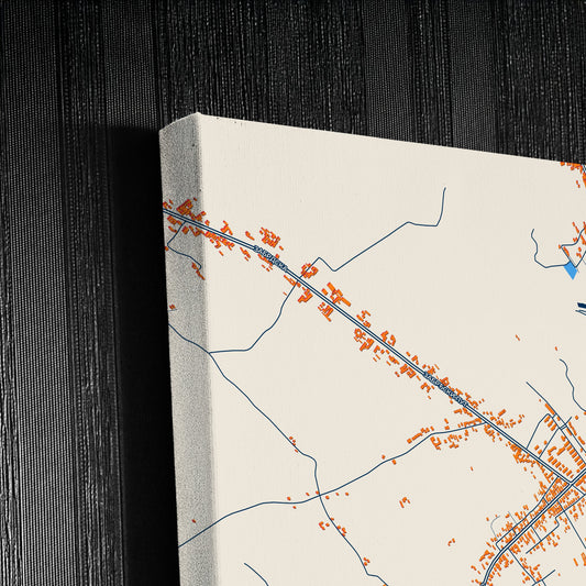 Петровац На Млави Serbia Colorful City Map Canvas Print Detail