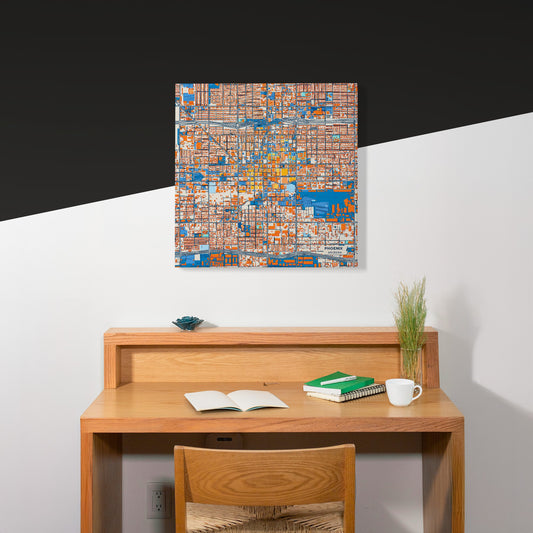 Phoenix Arizona Colorful City Map Canvas Print Scene