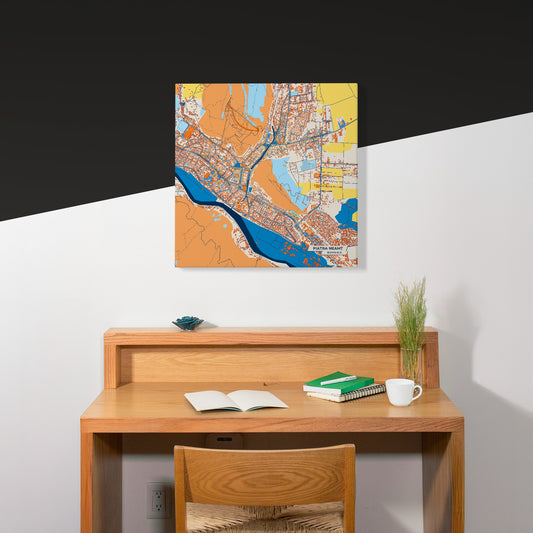 Piatra Neamț Romania Colorful City Map Canvas Print Scene