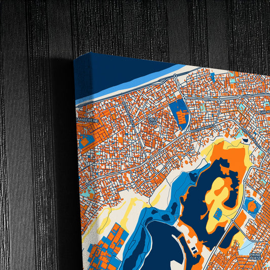 Pikine Senegal Colorful City Map Canvas Print Detail
