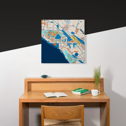 Pingdingshan China Colorful City Map Canvas Print Scene