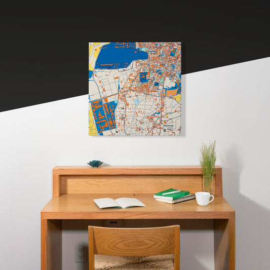 Pingtung Taiwan Colorful City Map Canvas Print Scene