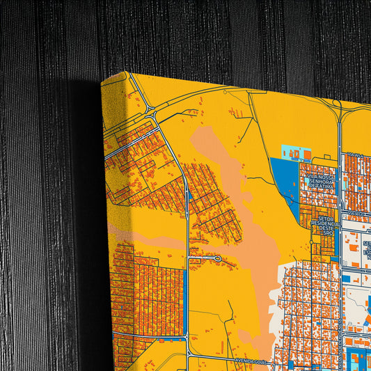 Planaltina Brazil Colorful City Map Canvas Print Detail