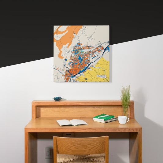 Plasencia Spain Colorful City Map Canvas Print Scene