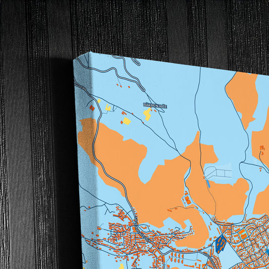 Pljevlja Montenegro Colorful City Map Canvas Print Detail