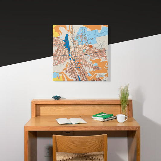 Подільськ Ukraine Colorful City Map Canvas Print Scene