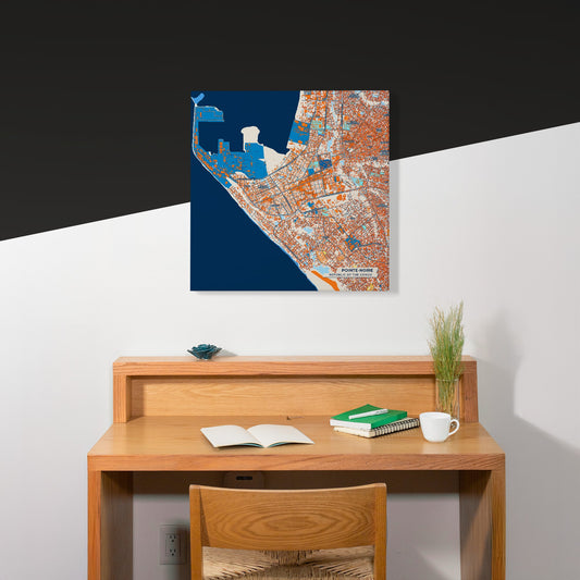 Pointe-Noire Republic Of The Congo Colorful City Map Canvas Print Scene