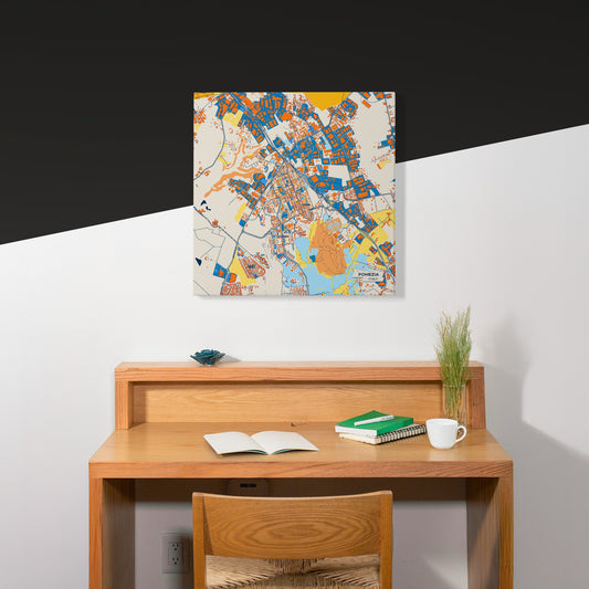Pomezia Italy Colorful City Map Canvas Print Scene