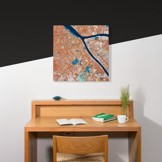 Pontianak Indonesia Colorful City Map Canvas Print Scene