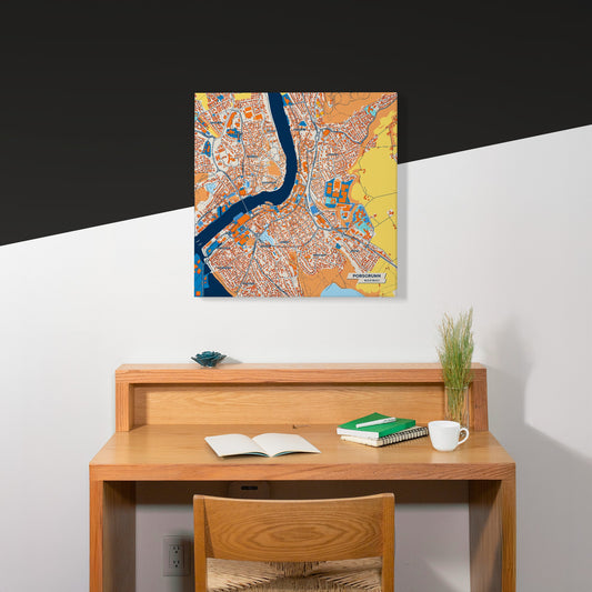Porsgrunn Norway Colorful City Map Canvas Print Scene