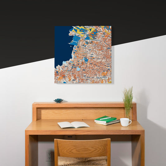 Port-Au-Prince Haiti Colorful City Map Canvas Print Scene