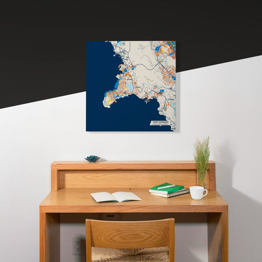 Port Moresby Papua New Guinea Colorful City Map Canvas Print Scene