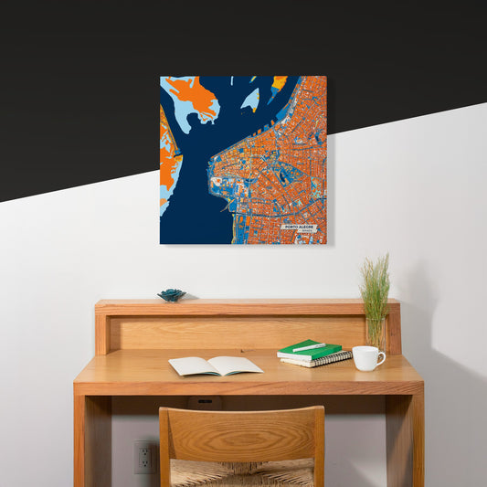 Porto Alegre Brazil Colorful City Map Canvas Print Scene