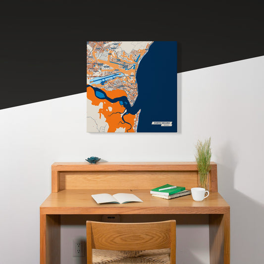 Porto Seguro Brazil Colorful City Map Canvas Print Scene