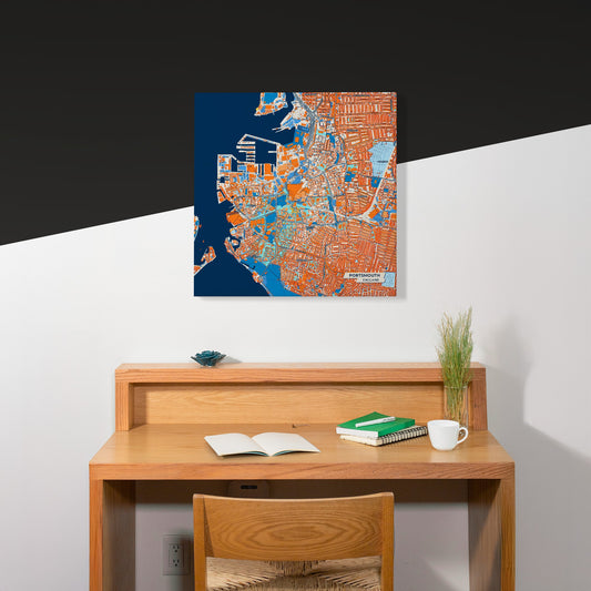 Portsmouth England Colorful City Map Canvas Print Scene