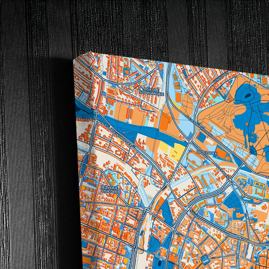 Poznań Poland Colorful City Map Canvas Print Detail