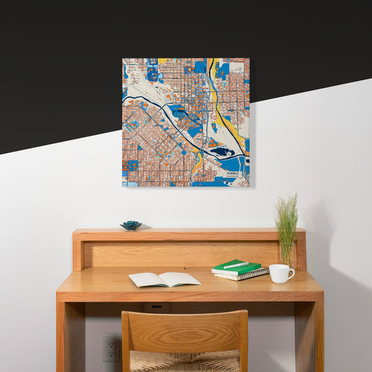 Pueblo Colorado Colorful City Map Canvas Print Scene