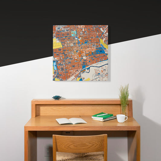 Puente Alto Chile Colorful City Map Canvas Print Scene
