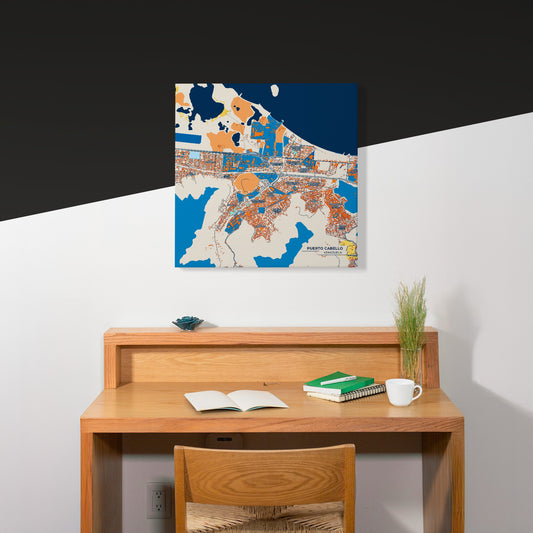 Puerto Cabello Venezuela Colorful City Map Canvas Print Scene