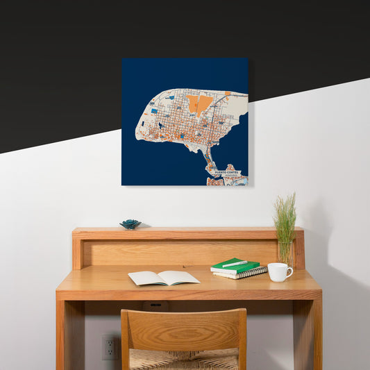 Puerto Cortés Honduras Colorful City Map Canvas Print Scene