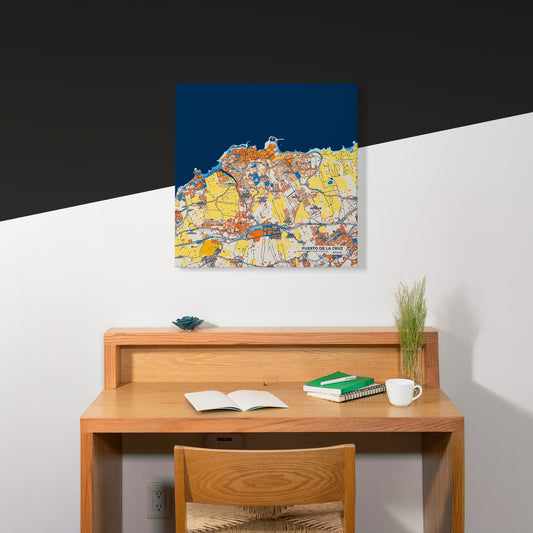 Puerto De La Cruz Spain Colorful City Map Canvas Print Scene