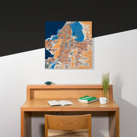 Puerto La Cruz Venezuela Colorful City Map Canvas Print Scene