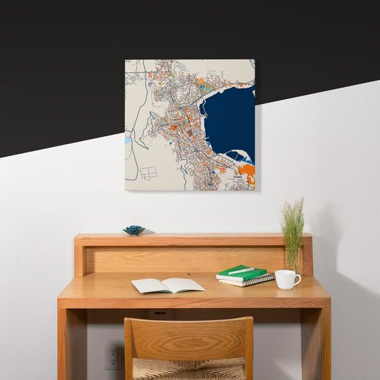 Puno Peru Colorful City Map Canvas Print Scene