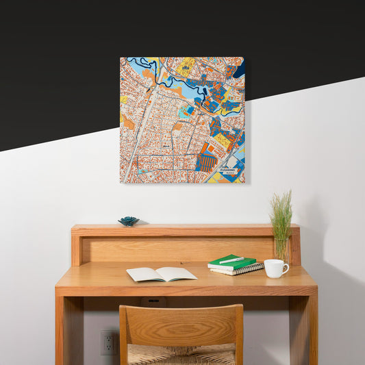 Пушкино Russia Colorful City Map Canvas Print Scene