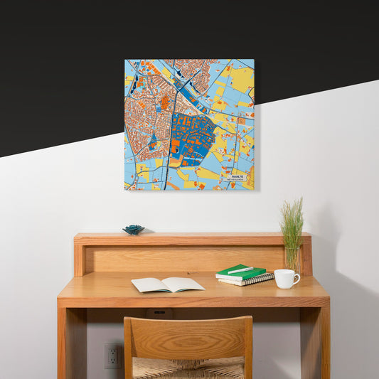Raalte Netherlands Colorful City Map Canvas Print Scene