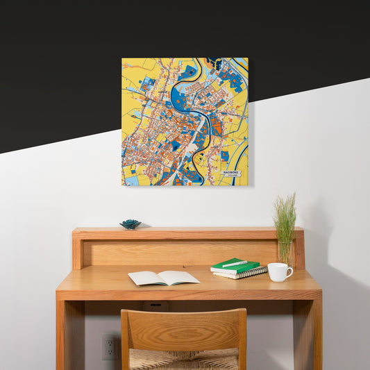 Racibórz Poland Colorful City Map Canvas Print Scene