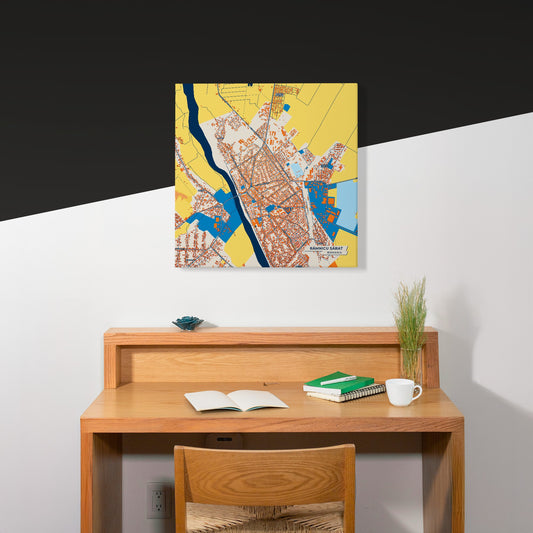 Râmnicu Sărat Romania Colorful City Map Canvas Print Scene
