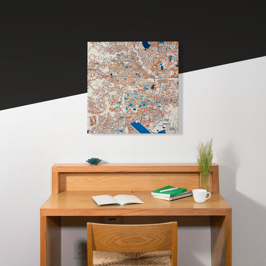 Ranchi India Colorful City Map Canvas Print Scene