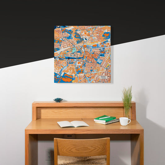 Rauma Finland Colorful City Map Canvas Print Scene