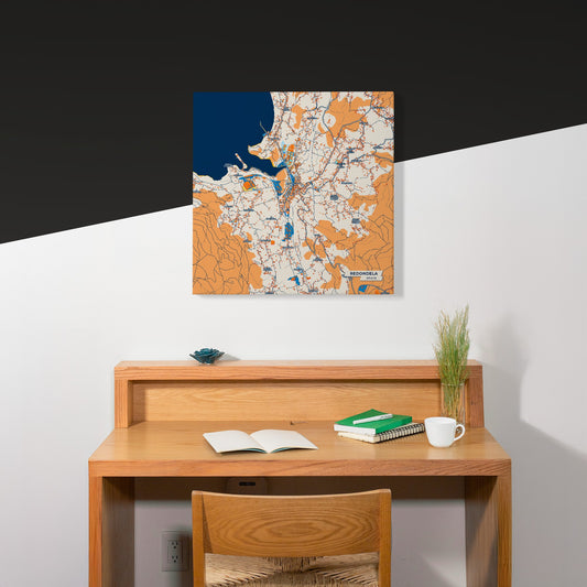 Redondela Spain Colorful City Map Canvas Print Scene