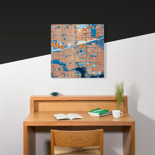 Regina Canada Colorful City Map Canvas Print Scene