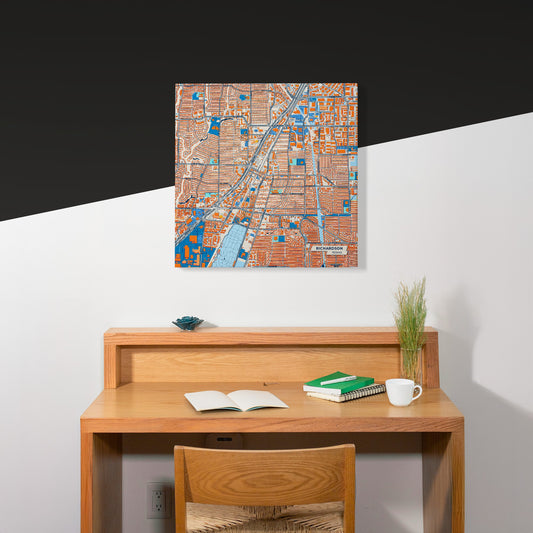 Richardson Texas Colorful City Map Canvas Print Scene