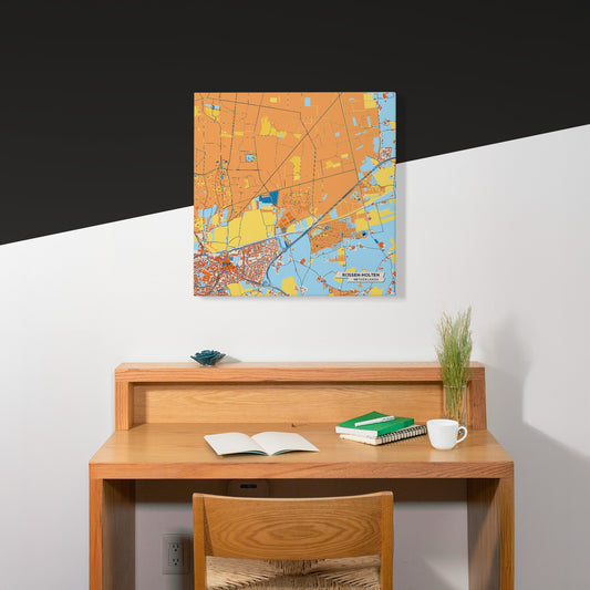Rijssen-Holten Netherlands Colorful City Map Canvas Print Scene