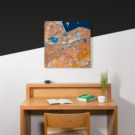 Rio De Janeiro Brazil Colorful City Map Canvas Print Scene
